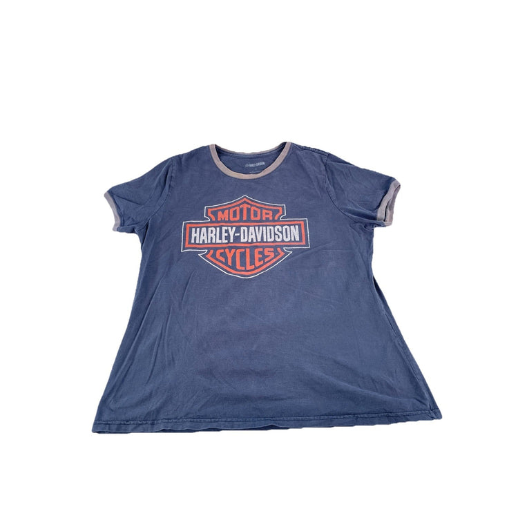 Womens Vintage Style Harley Davidson Black T Shirt Size 1W