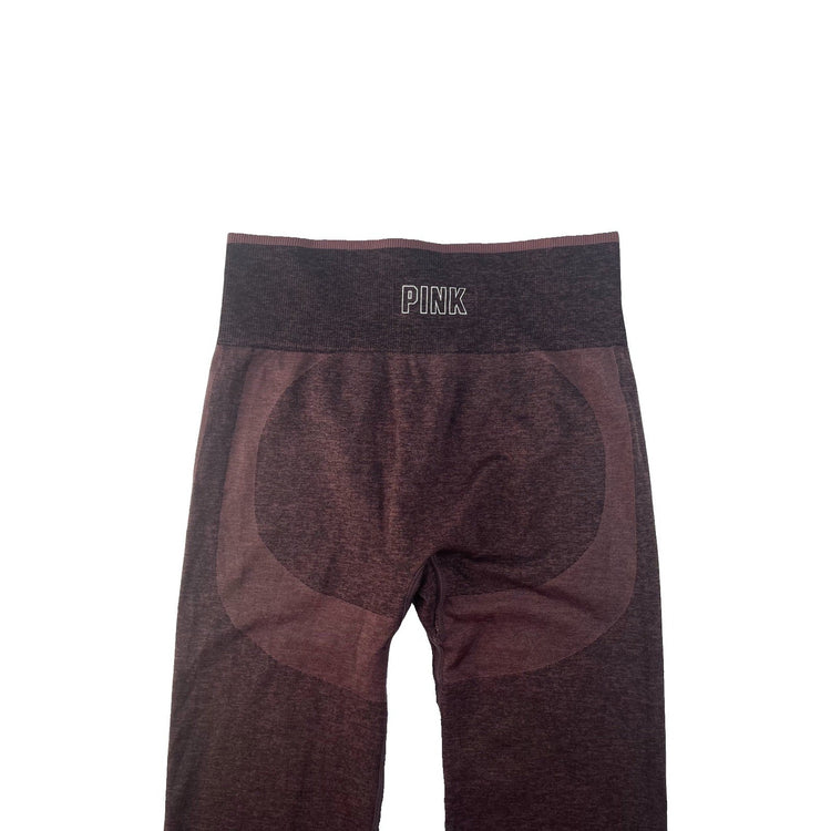 Womens PINk Victorias Secret Maroon Seamless Leggings Size Small