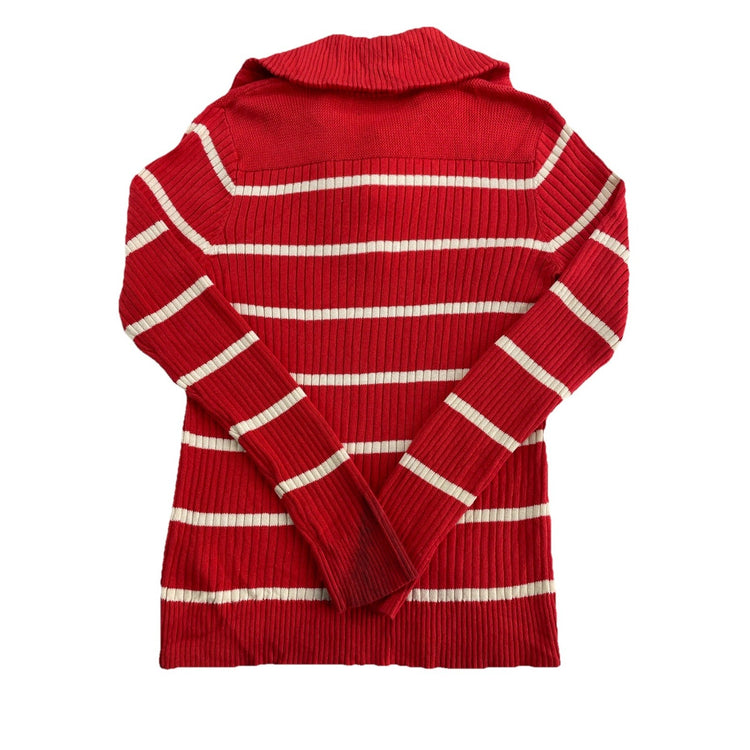 Womens Lauren Ralph Lauren Size Large Red & White Knitted Shirt