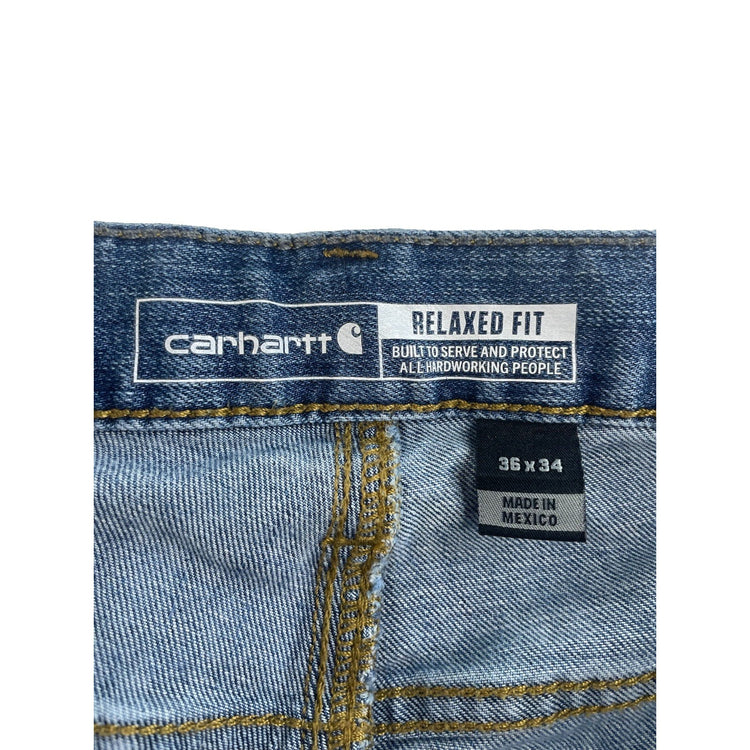 Mens Carhartt Blue Relaxed Fit Denim Jeans Size 36X34