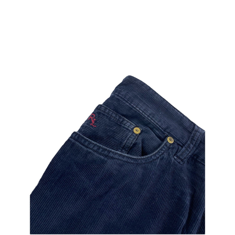 Mens Polo Ralph Lauren Size 35X30 Navy Blue Corduroy Varick Slim Straight Pants