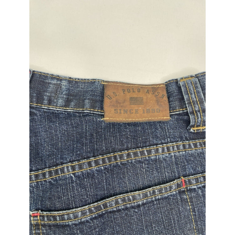 Men’s U.S Polo Assn. Cargo Dark Blue Wash Denim Shorts 34x13