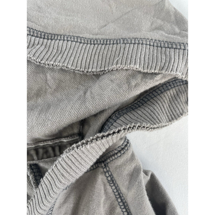 Womens Y2K Aeropostale Gray V Neck Hooded Sweater Size Medium