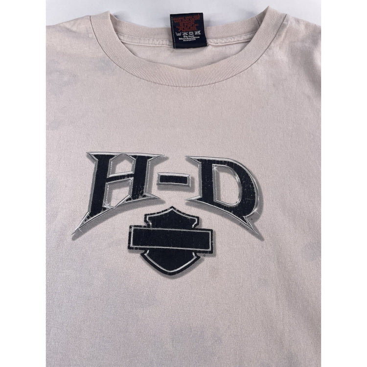 Mens Vintage Harley Davidson H-D White Graphic Tee Size 2xl
