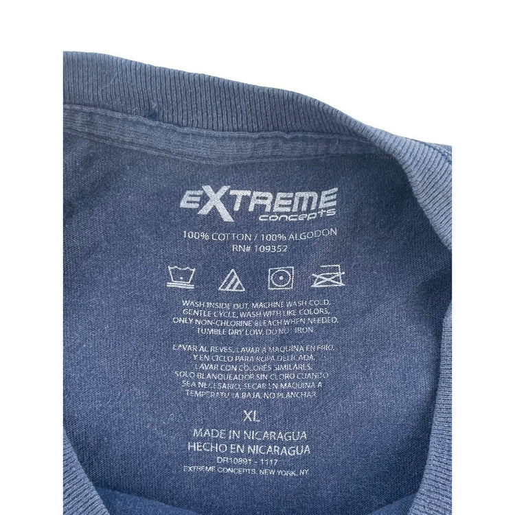 Mens Extreme Concepts Faded Navy Blue Wolves Nature Moon Graphic Tee SIZE XL