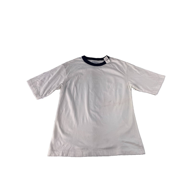 Youth Boys The Children's Place White Ringer T-Shirt Navy Trim Size L 10/12