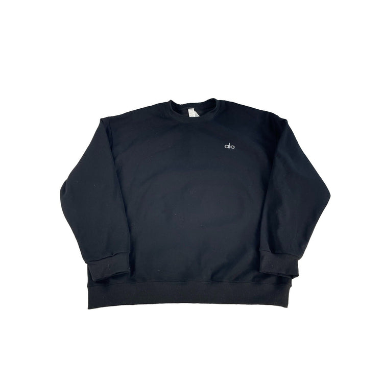 Womens Alo Yoga Black Performance Crewneck Sweatshirt Size XL