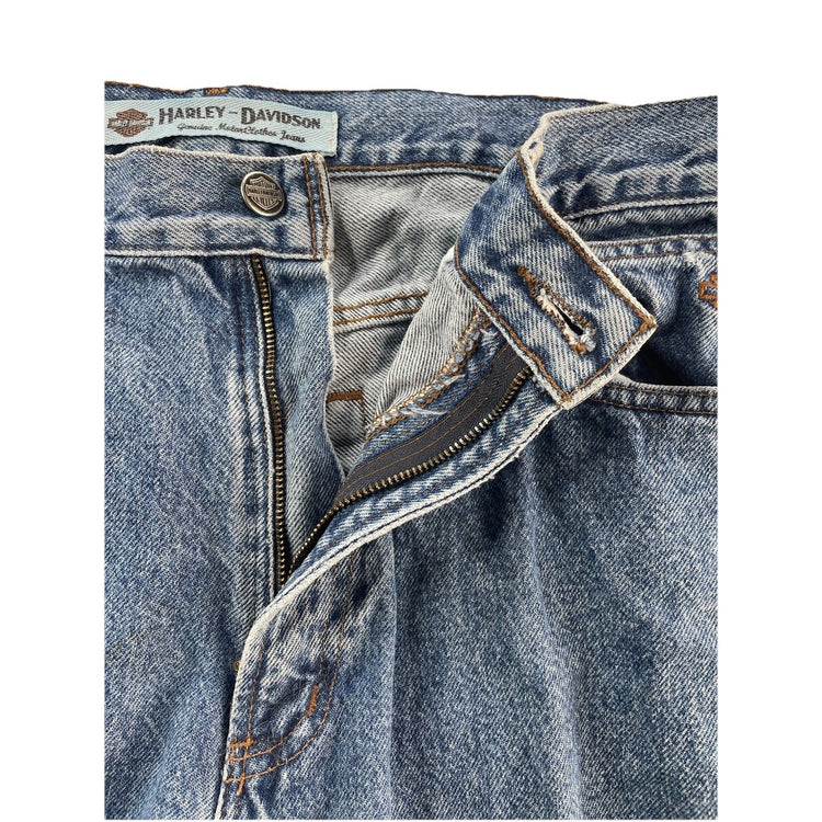 Mens Harley Davidson Genuine Motorclothes Straight Blue Jeans Size 34x30