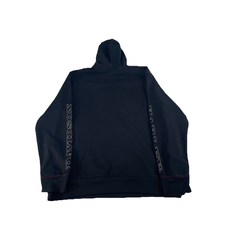 Womens Harley Davidson Motorcycle Black Purple Stitch Pullover Hoodie Size L