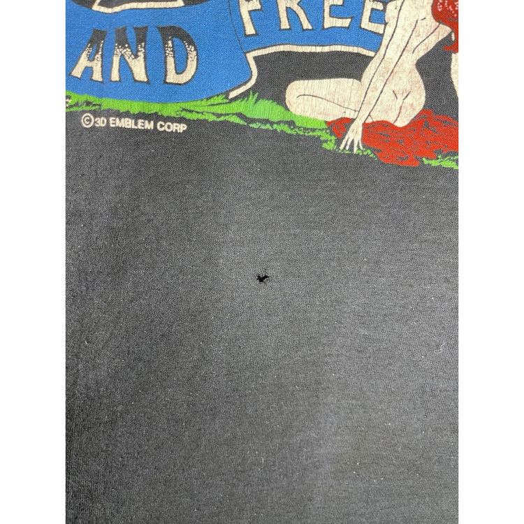 Men’s Vintage 80s “Wild & Free” 3D Emblem Harley-Davidson T Shirt Sz Small