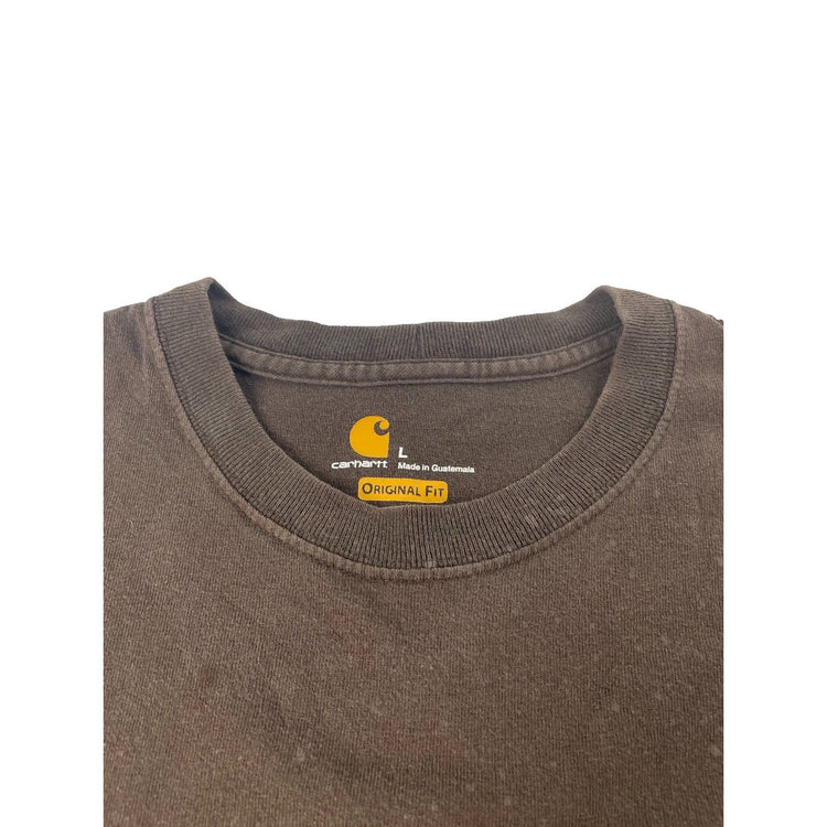 Mens Carhartt Brown Distressed Pocket Shirt Size L