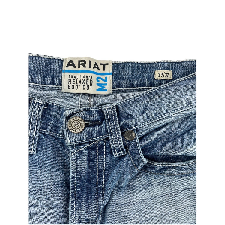 Mens Ariat M2 Relaxed Bootcut Lightwash Blue Jean Size 29x32