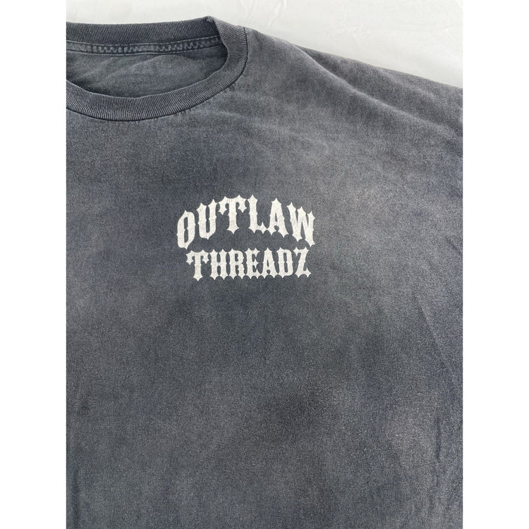 Mens Outlaw Threadz Dark Gray T Shirt Size 2XL