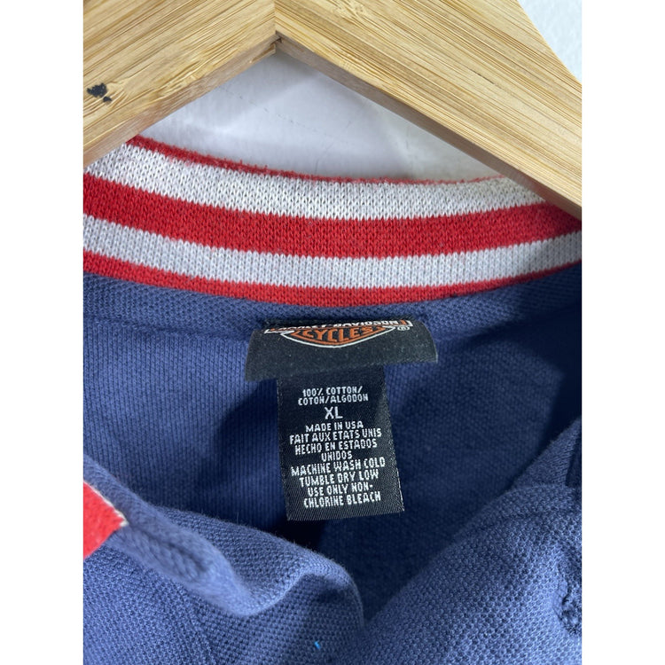 Men’s Harley Davidson Polo Shirt Motorcycle Made In USA Sz XL