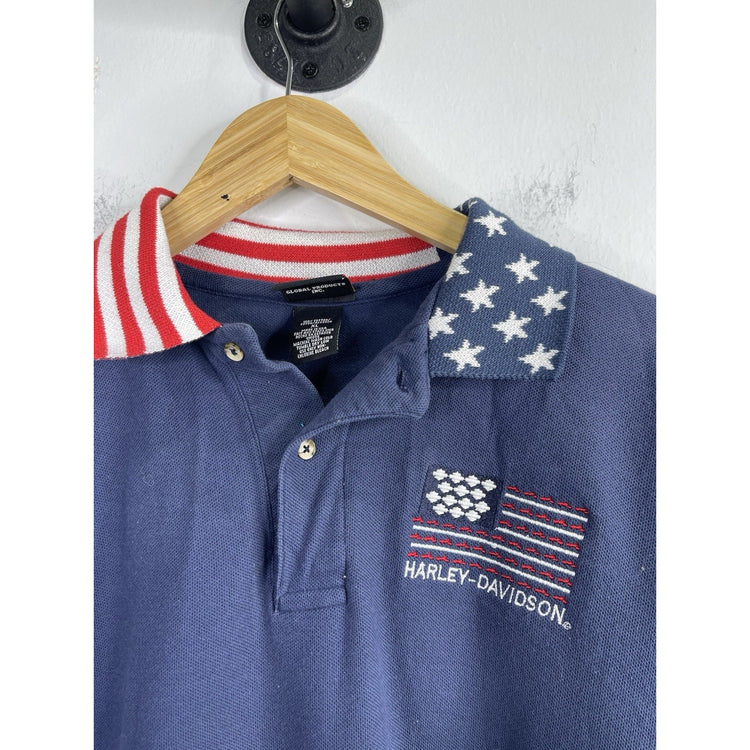 Men’s Harley Davidson Polo Shirt Motorcycle Made In USA Sz XL
