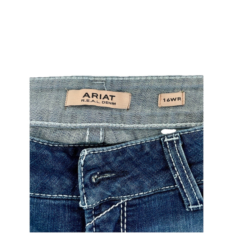 Womens ARIAT Mid-Rise Boot Dark Wash Blue Jeans Size 16WR