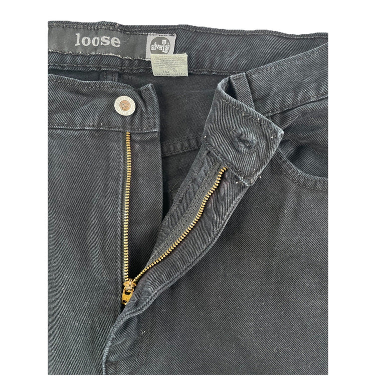 Mens Levis Loose Fit Black Jeans Size 36X34