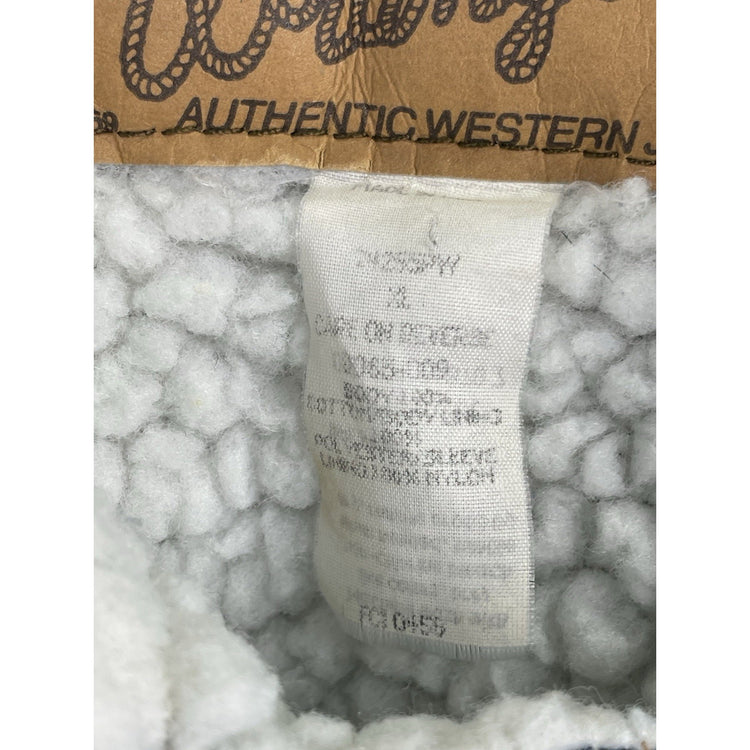 Vintage Wrangler Jacket Mens Size XL Blue Sherpa Lined Denim Trucker Western 90s