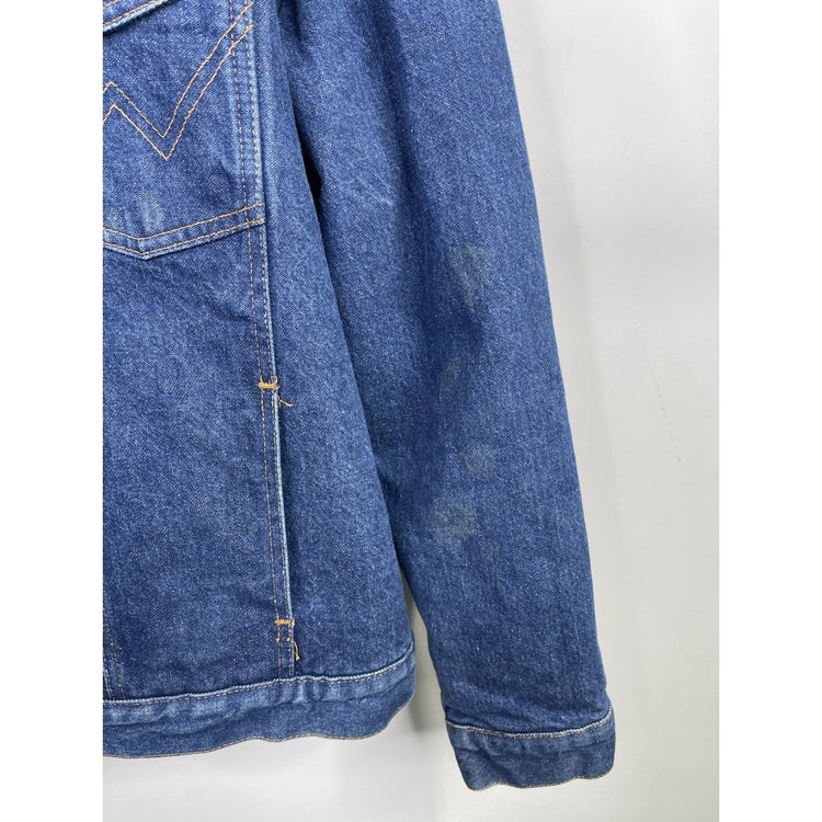 Vintage Wrangler Jacket Mens Size XL Blue Sherpa Lined Denim Trucker Western 90s