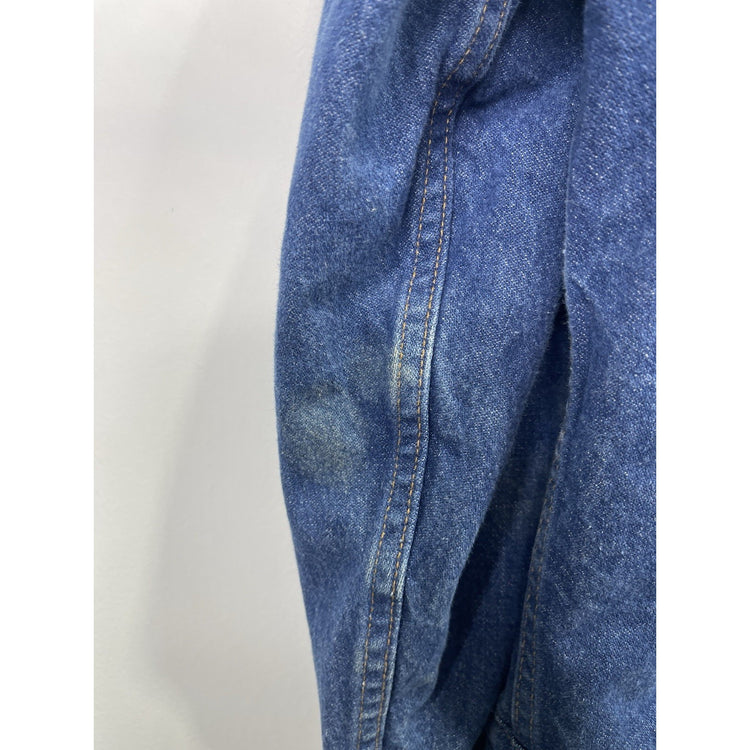 Vintage Wrangler Jacket Mens Size XL Blue Sherpa Lined Denim Trucker Western 90s