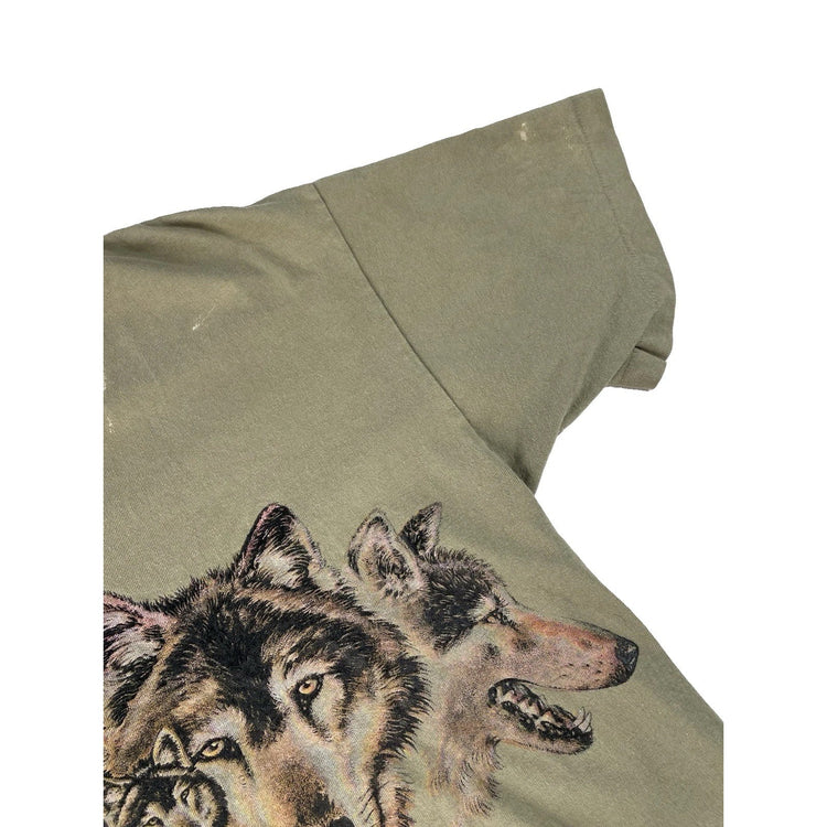 Men’s Durango Colorado Green Wolf Graphic T Shirt Size Large