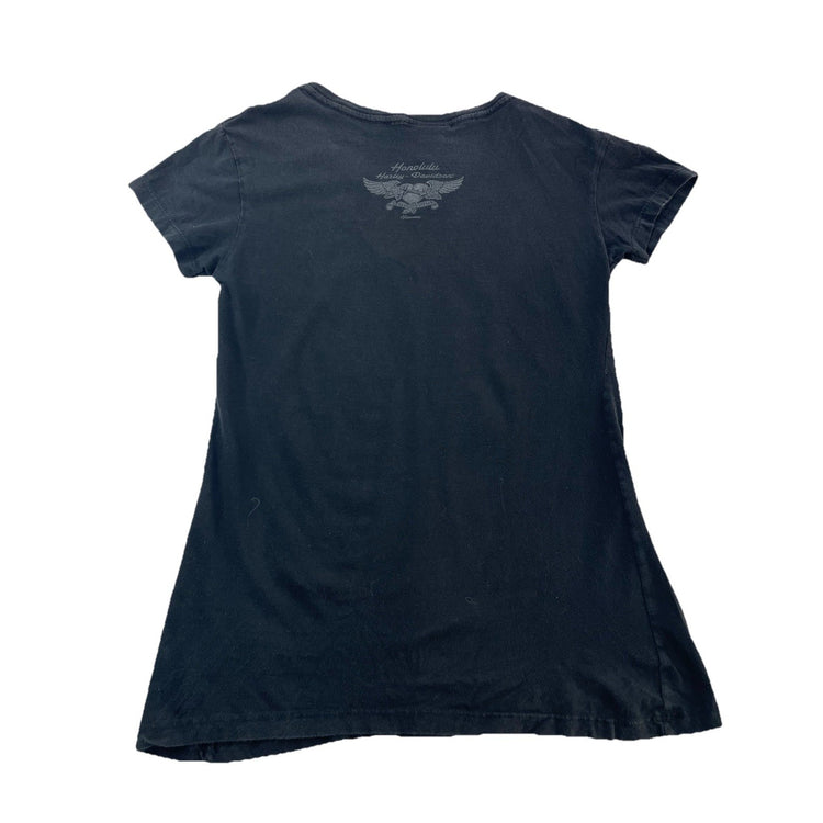 Womens Harley Davidson Slim Black Graphic Tee Size S
