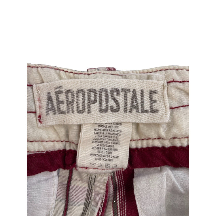 Men’s Areopostale Red Multicolor Plaid Shorts Size 29