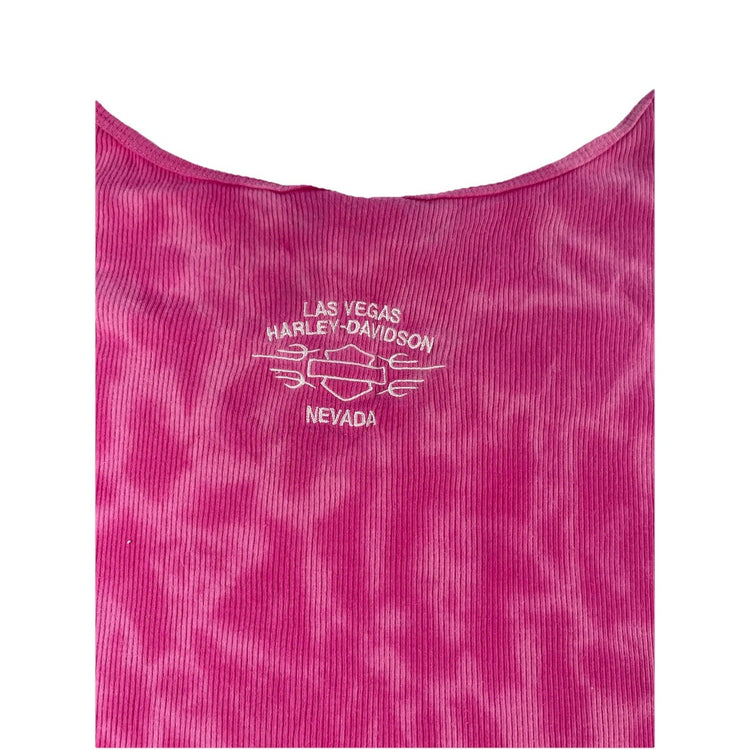 Womens Harley Davidson Pink Tie dye Oversized Tank Size XL