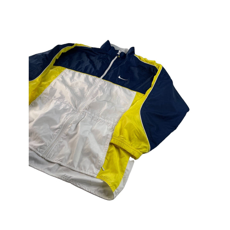 Nike Windbreaker Jacket Colorblock Full Zip Navy White Yellow Size M