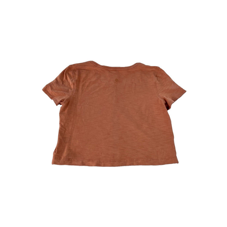 Women's Lululemon Athletica Burnt Orange Crop T-Shirt Size M