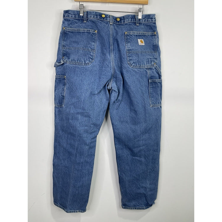 Carhartt Jeans Mens 38 X 32 Denim Double Knee Loose Original Medium Wash