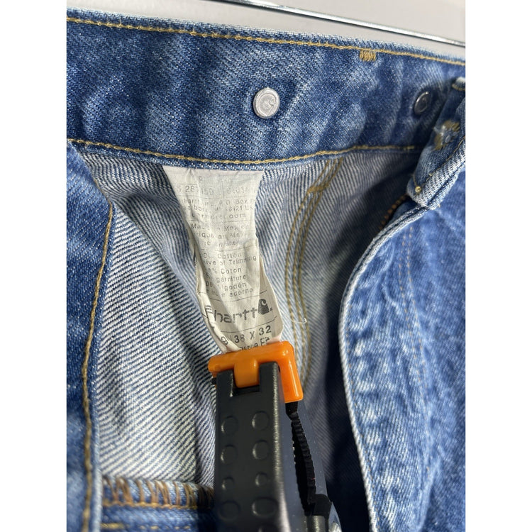 Carhartt Jeans Mens 38 X 32 Denim Double Knee Loose Original Medium Wash