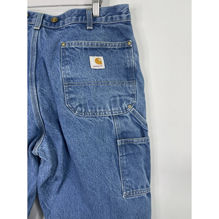 Carhartt Jeans Mens 38 X 32 Denim Double Knee Loose Original Medium Wash