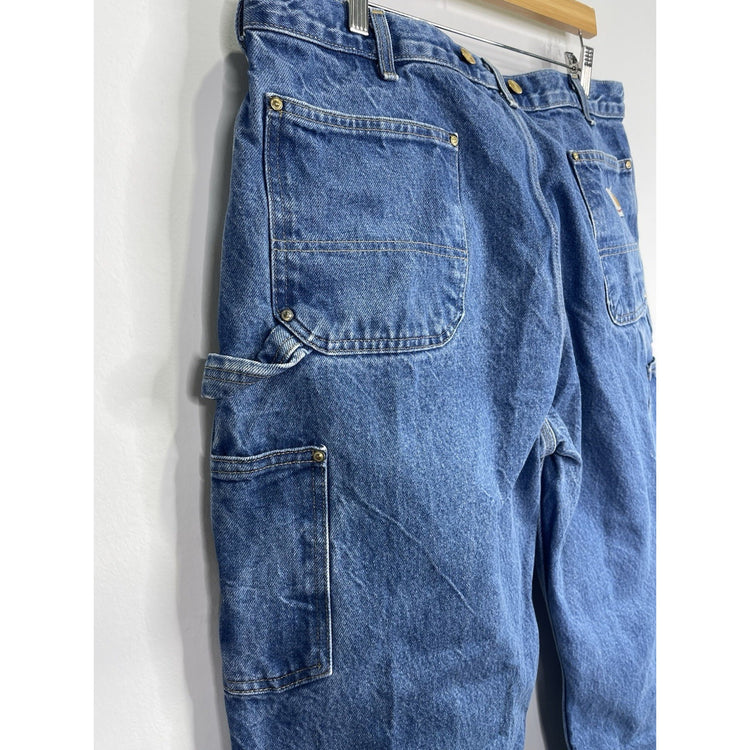 Carhartt Jeans Mens 38 X 32 Denim Double Knee Loose Original Medium Wash