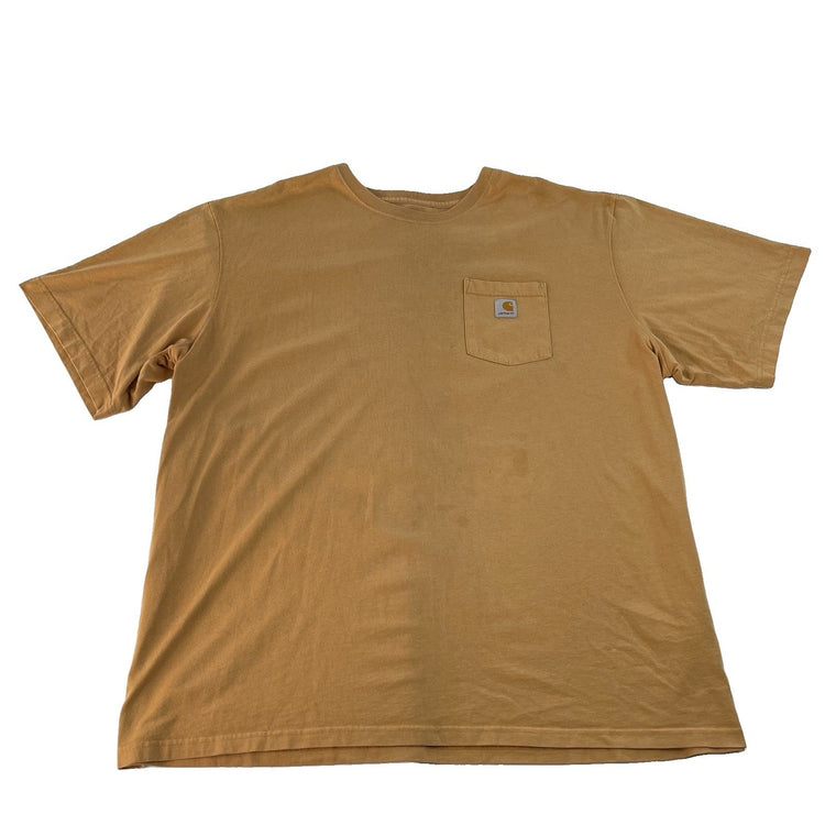 Men's Carhartt Short Sleeve Pocket T-Shirt Tan Size 4XL