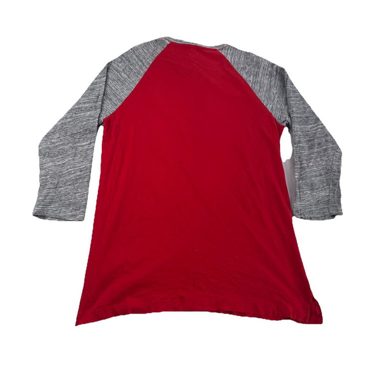 Womens Victoria’s Secret PINK Red & Grey Longsleeve Shirt Size Small
