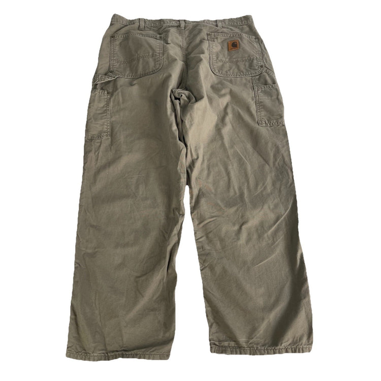 Mens Carhartt Brown Double Knee Carpenter Pants Size 38x30