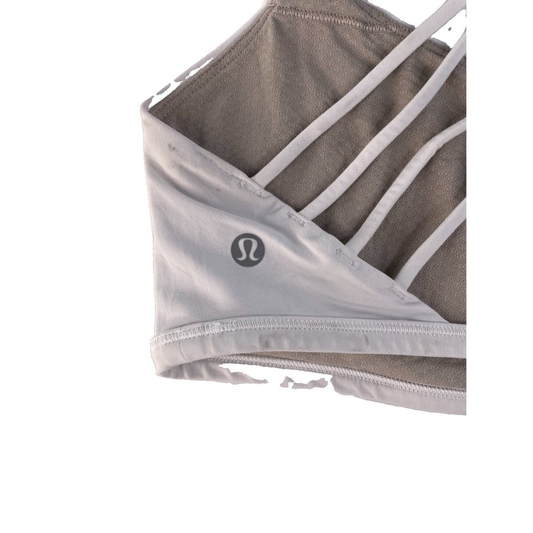 Womens Lululemon white Strappy Sports Bra Size 6