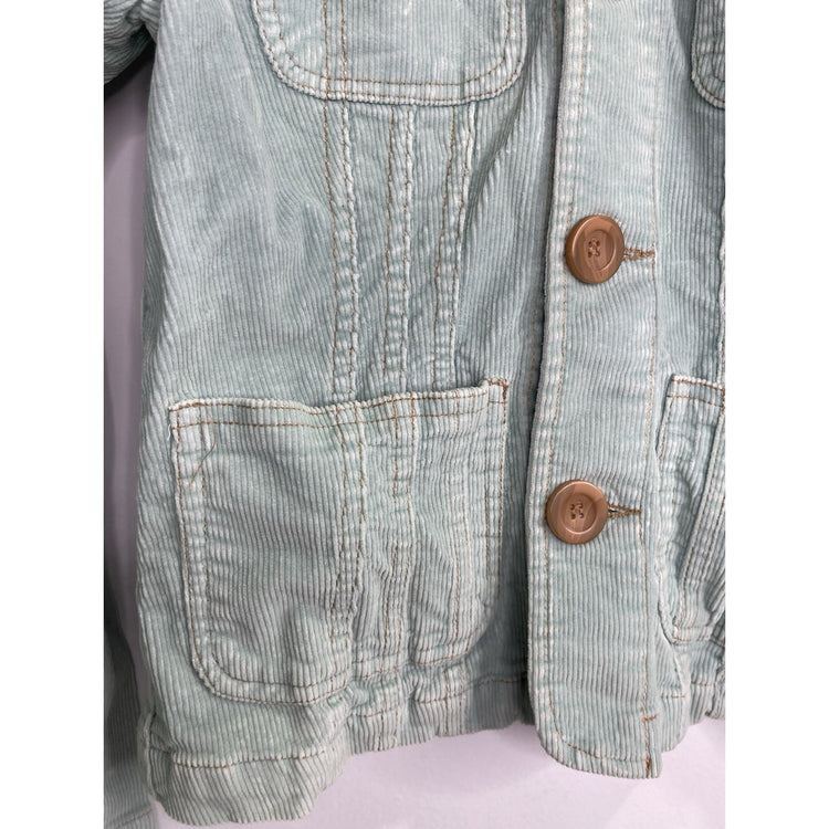 Tulle Petite Women’s Light Blue Corduroy Jacket Button Front Retro Style Sz M
