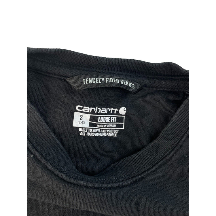Women's Carhartt Tencel Fiber Series Loose Fit Black Crewneck Sweatshirt Size S