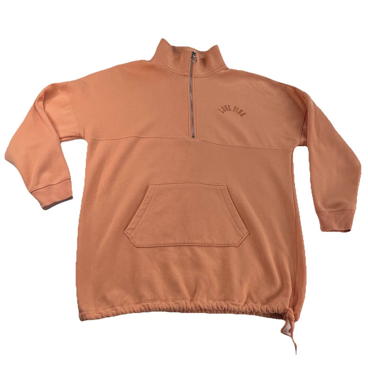 Womens Victoria’s Secret PINK Light Orange Quarter Zip Sweater Dress Size Small