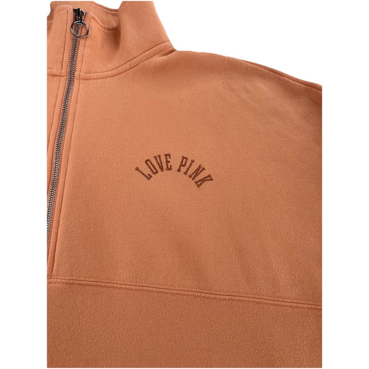 Womens Victoria’s Secret PINK Light Orange Quarter Zip Sweater Dress Size Small
