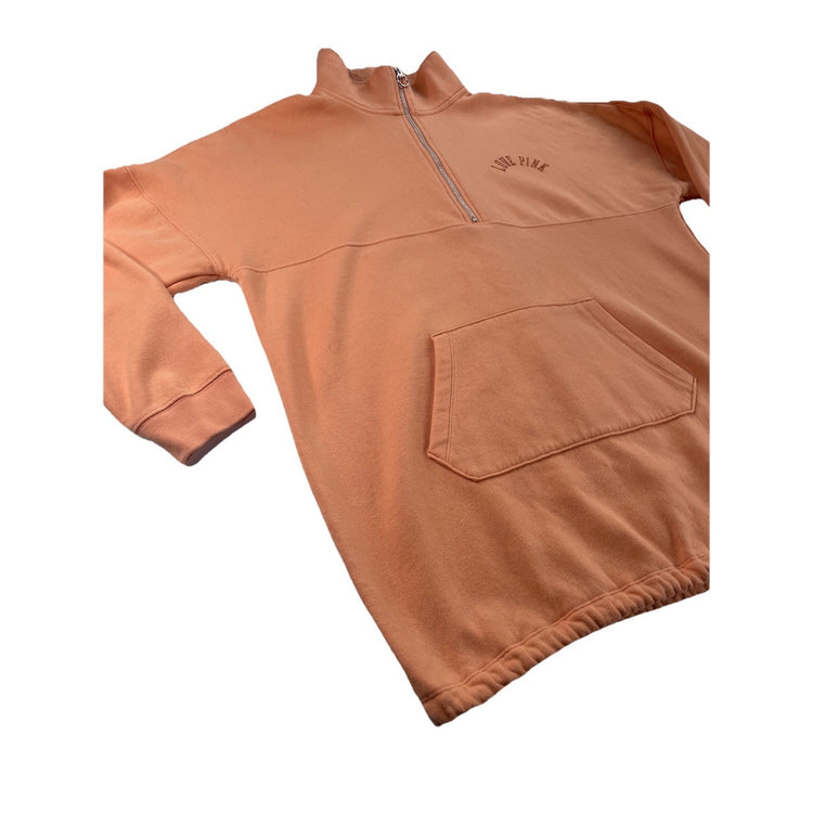 Womens Victoria’s Secret PINK Light Orange Quarter Zip Sweater Dress Size Small