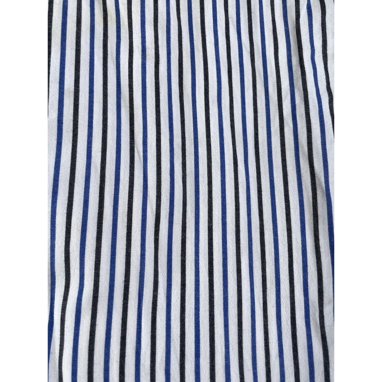 Mens Ralph Lauren Classic ButtonUp Shirt White W/Blue & Black Stipes Size Xl