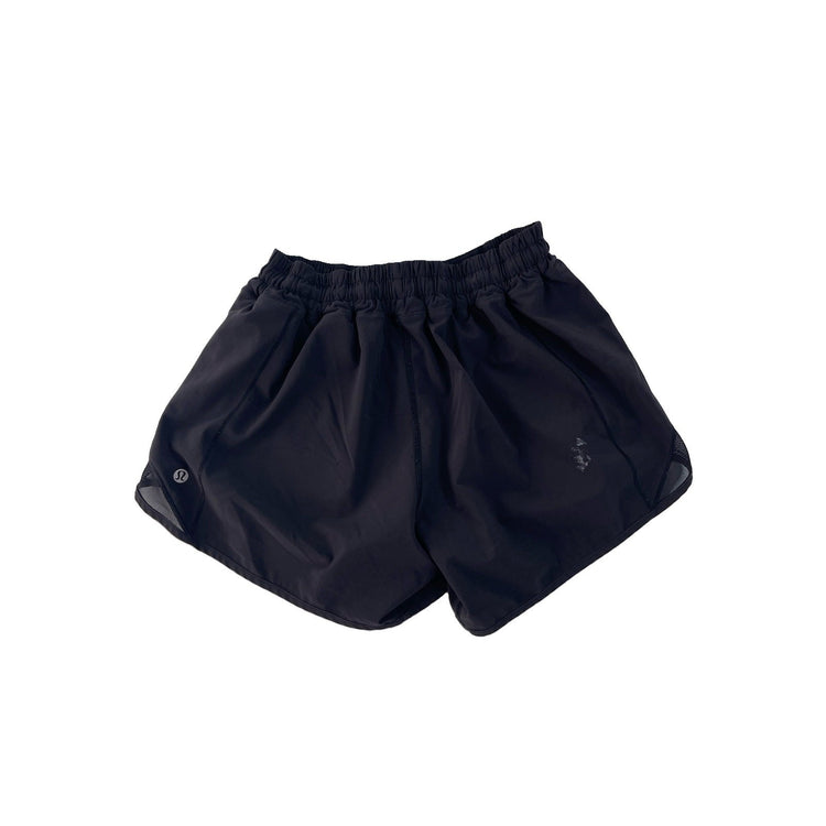 Womens Lululemon Black Elastic Waist Gym Training Athletic Shorts SIZE 2