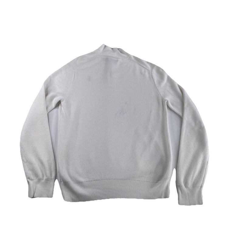 Mens Polo Ralph Lauren Size Medium White Knitted Quarter Zip Sweater