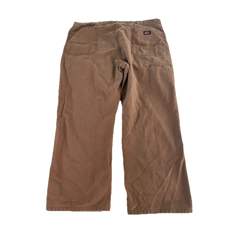 Mens Genuine Dickies Brown Canvas Carpenter Pants Size 42x30