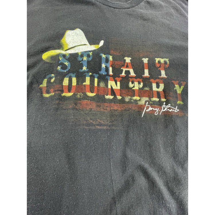 Men’s Vintage 2000s Black Tee Strait Country Size Xl