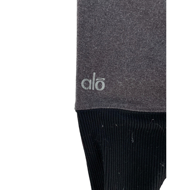 Womens Alo Black & Gray Yoga High Waisted Goddess Leggings Size Small