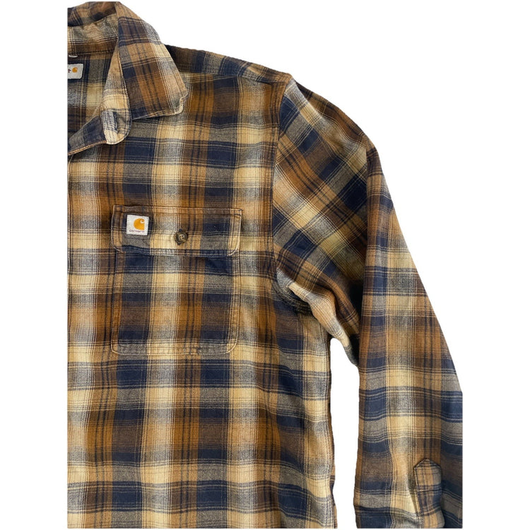 Mens Carhartt Multicolor Plaid Button-Up Flannel Size L
